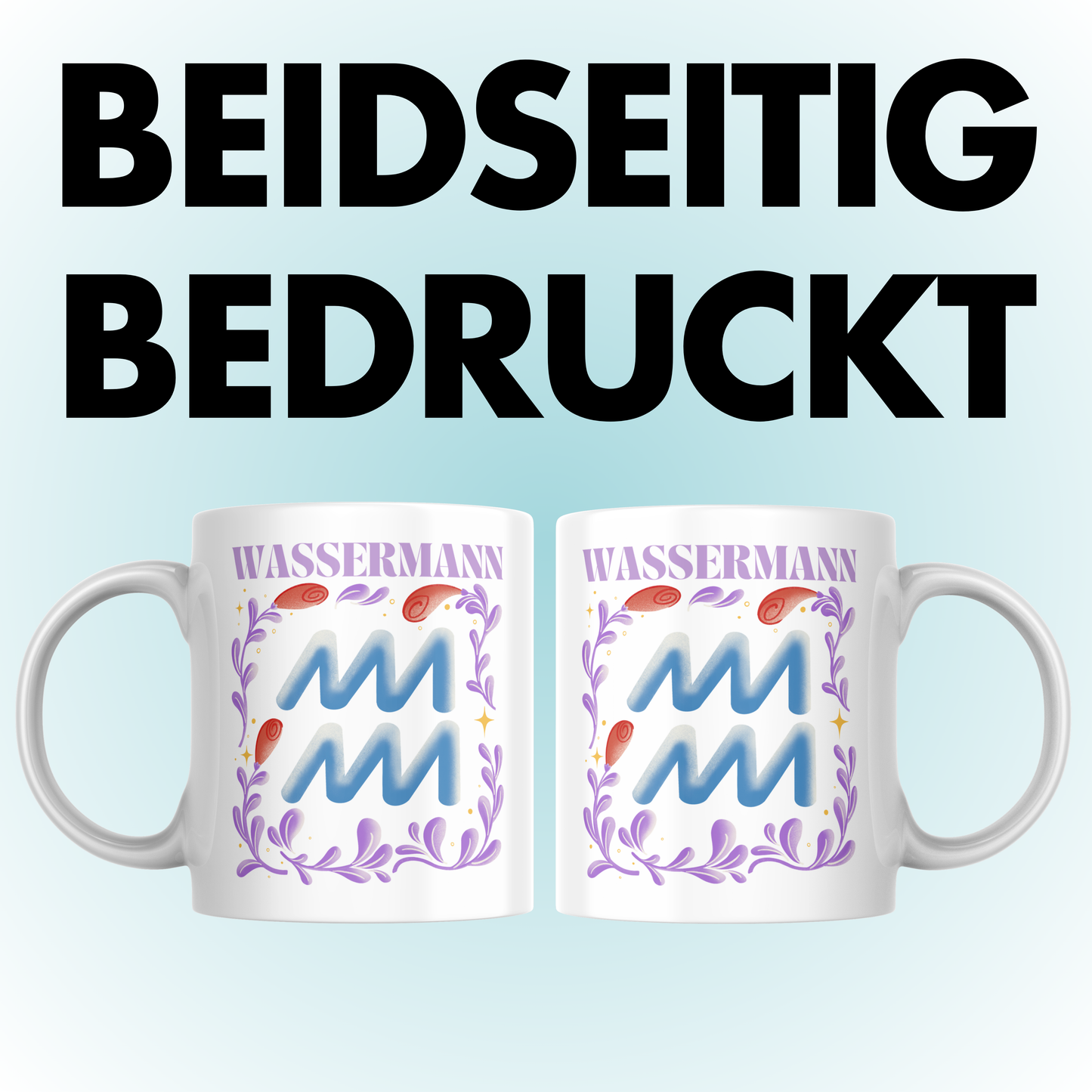 Wassermann Aquarius Sternzeichen Kaffee Tasse