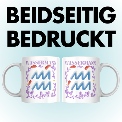 Wassermann Aquarius Sternzeichen Kaffee Tasse