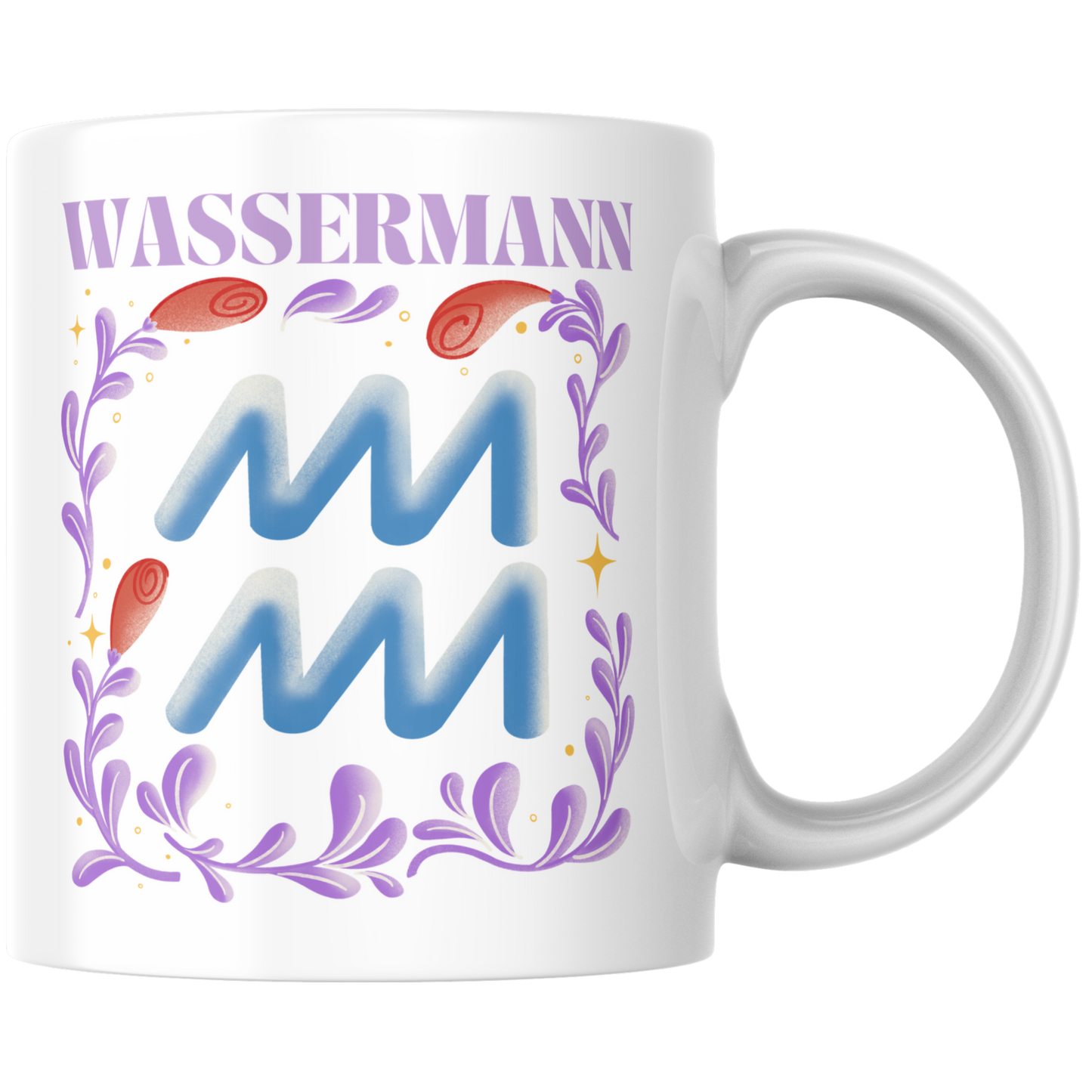 Wassermann Aquarius Sternzeichen Kaffee Tasse