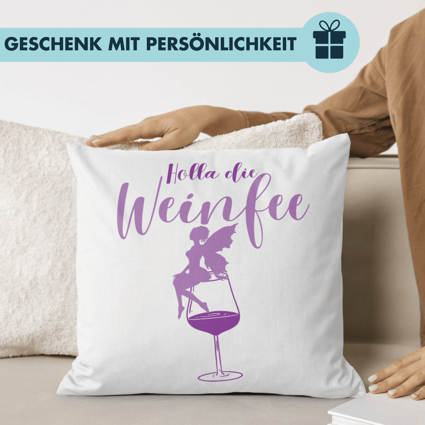 Holla Die Weinfee Wein Deko Kissen
