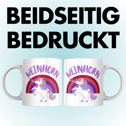 Weinhorn Einhorn Glühwein Kaffee Tasse