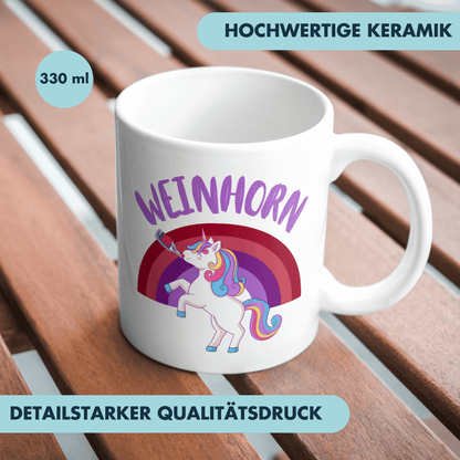 Weinhorn Einhorn Glühwein Kaffee Tasse