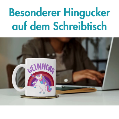 Weinhorn Einhorn Glühwein Kaffee Tasse