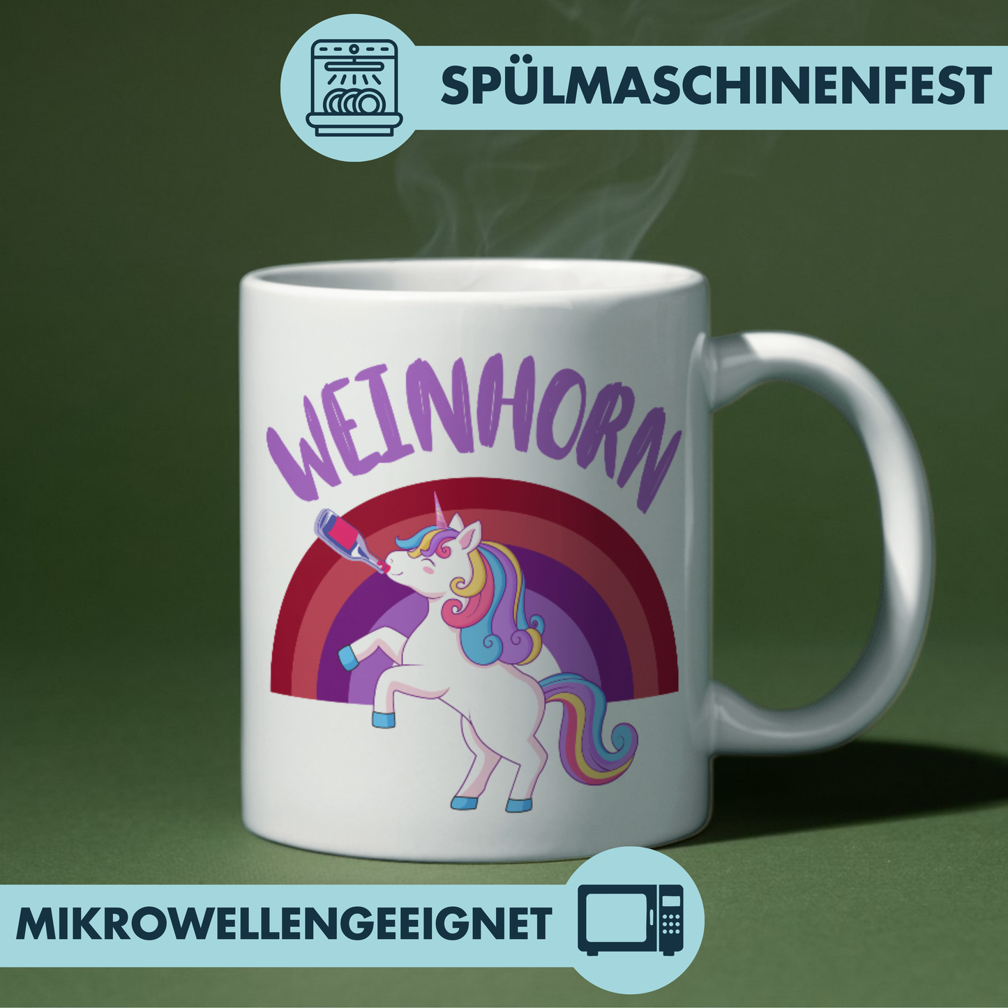 Weinhorn Einhorn Glühwein Kaffee Tasse