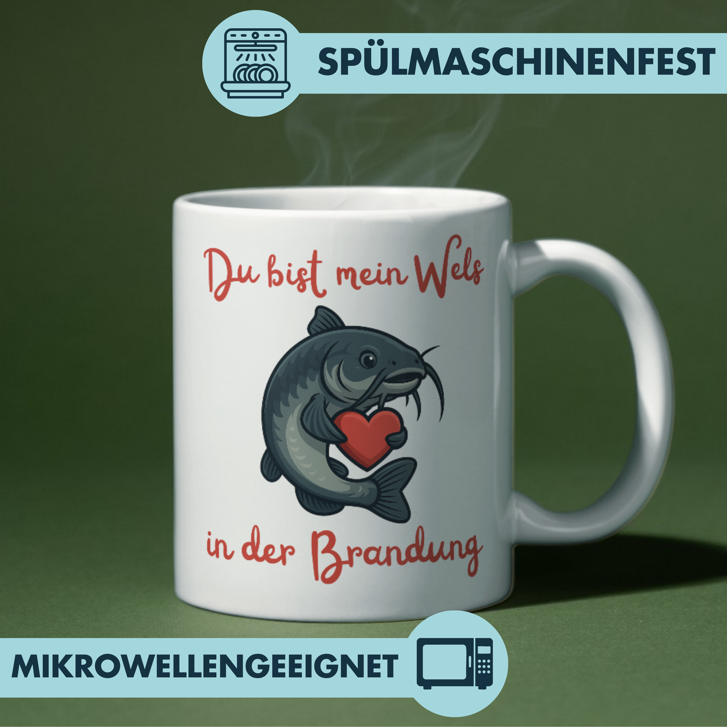 Du Bist Mein Wels In Der Brandung Liebe Kaffee Tasse