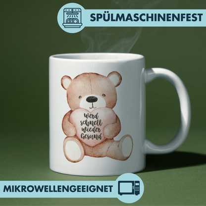 Werd Schnell Wieder Gesund Teddy Gute Besserung Kaffee Tasse