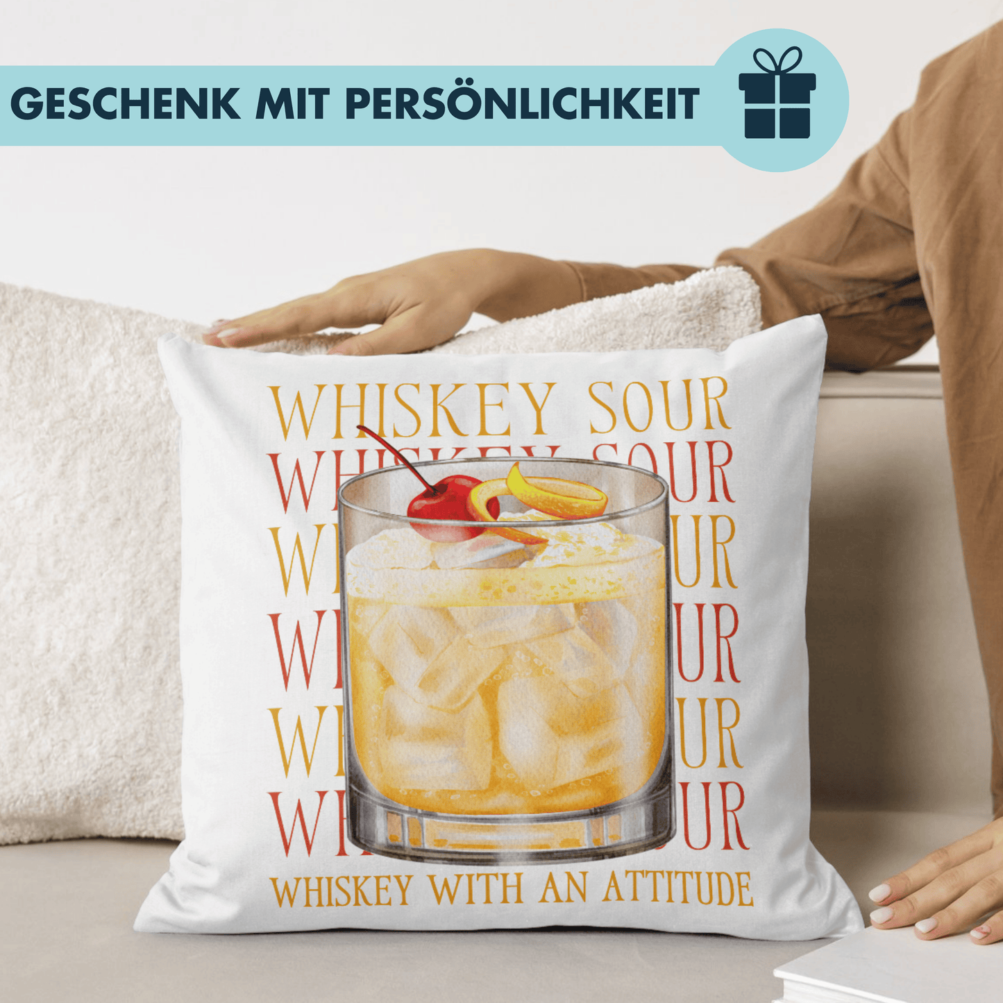 Whiskey Sour Whiskey With An Attitude Cocktail Deko Kissen