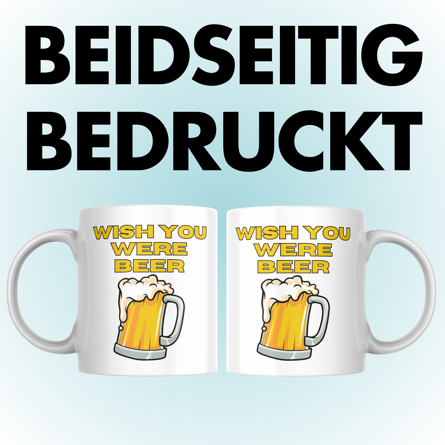 Wish You Were Beer Bier Arbeit Büro Feierabend Kaffee Tasse