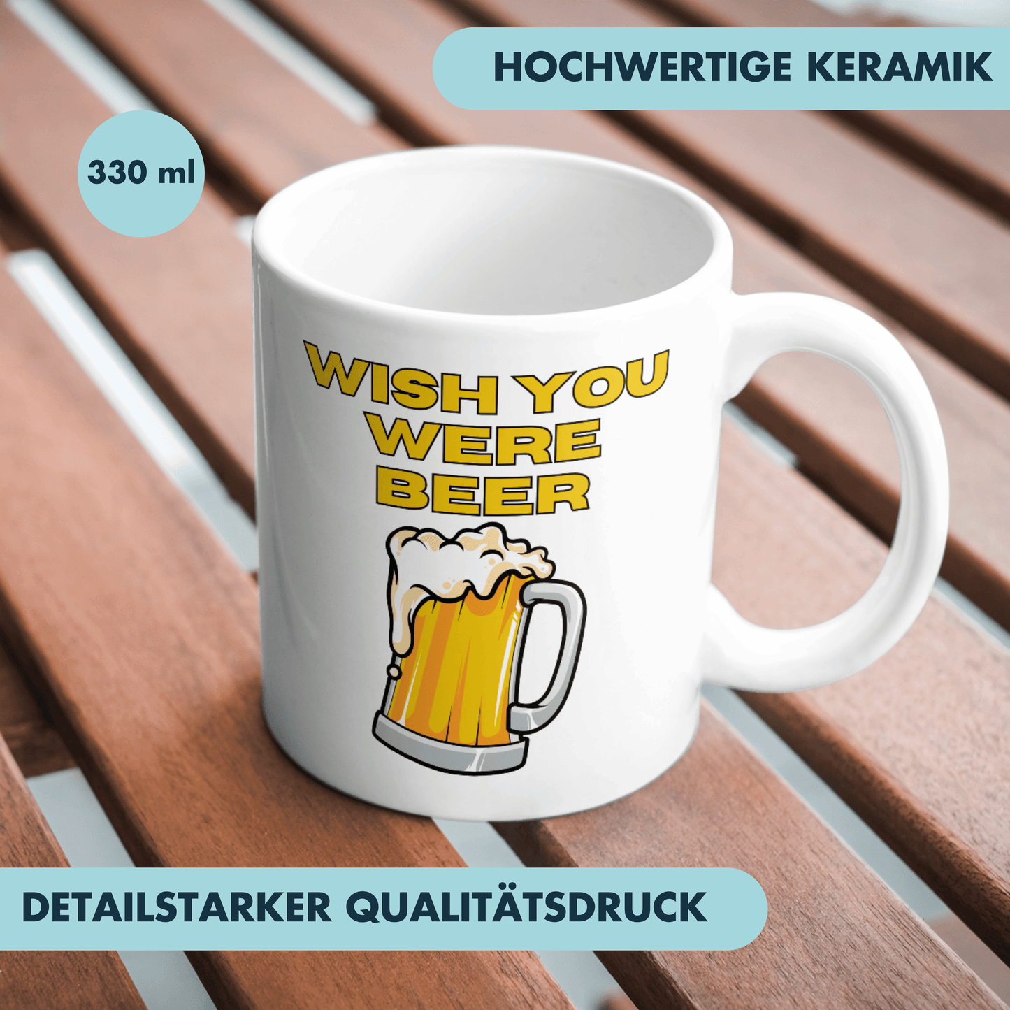 Wish You Were Beer Bier Arbeit Büro Feierabend Kaffee Tasse