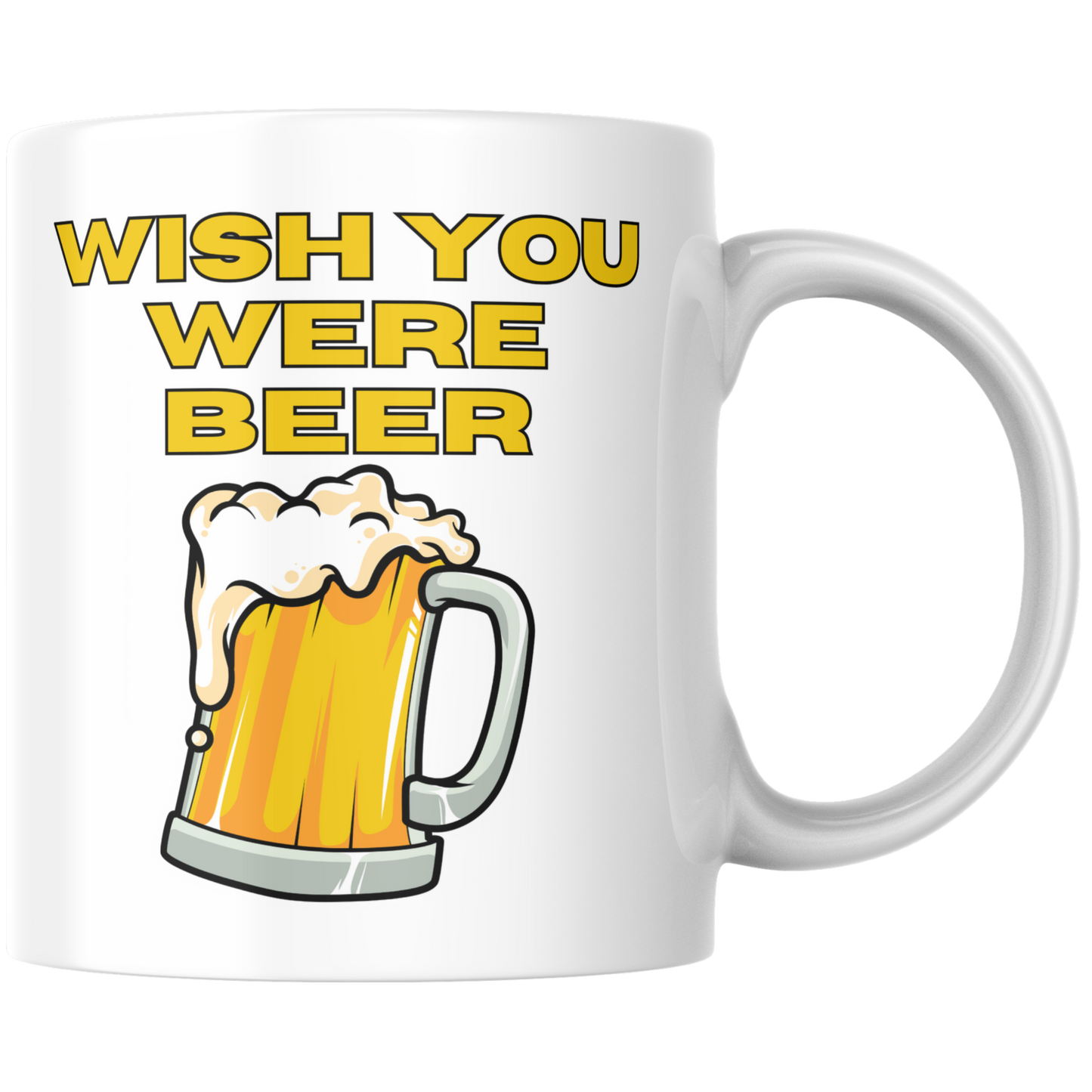 Wish You Were Beer Bier Arbeit Büro Feierabend Kaffee Tasse