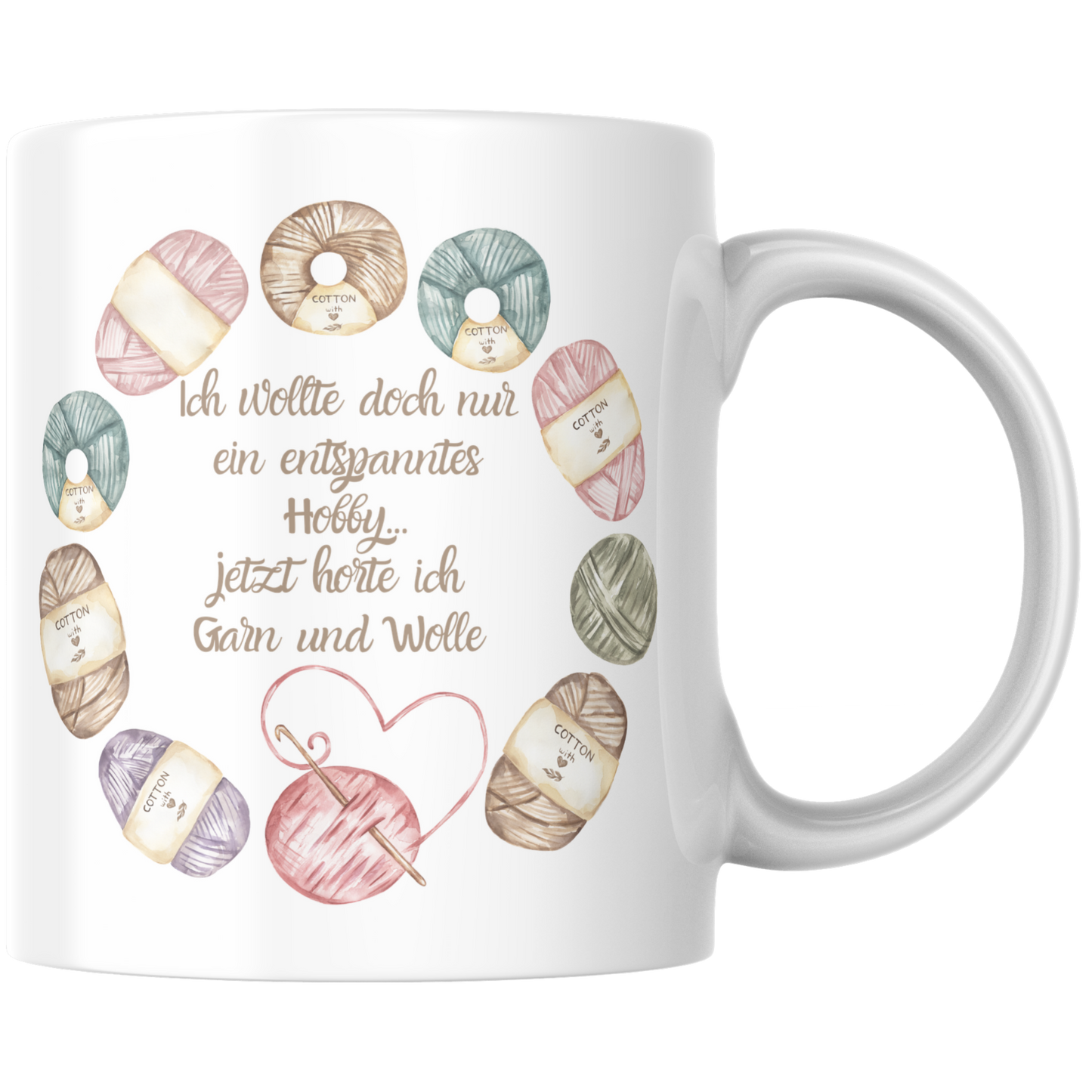 Ich Wollte Doch Nur Ein Entspanntes Hobby Jetzt Horte Ich Garn Und Wolle Stricken Häkeln Kaffee Tasse