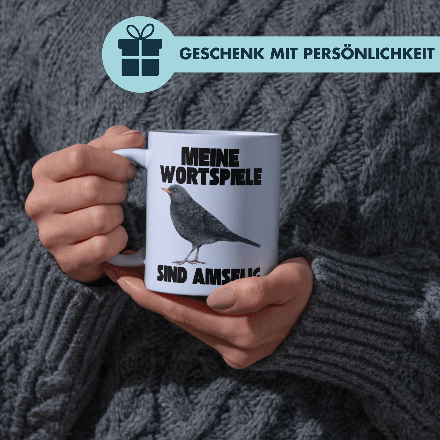 Meine Wortspiele Sind Amselig Vogel Selbstironie Kaffee Tasse