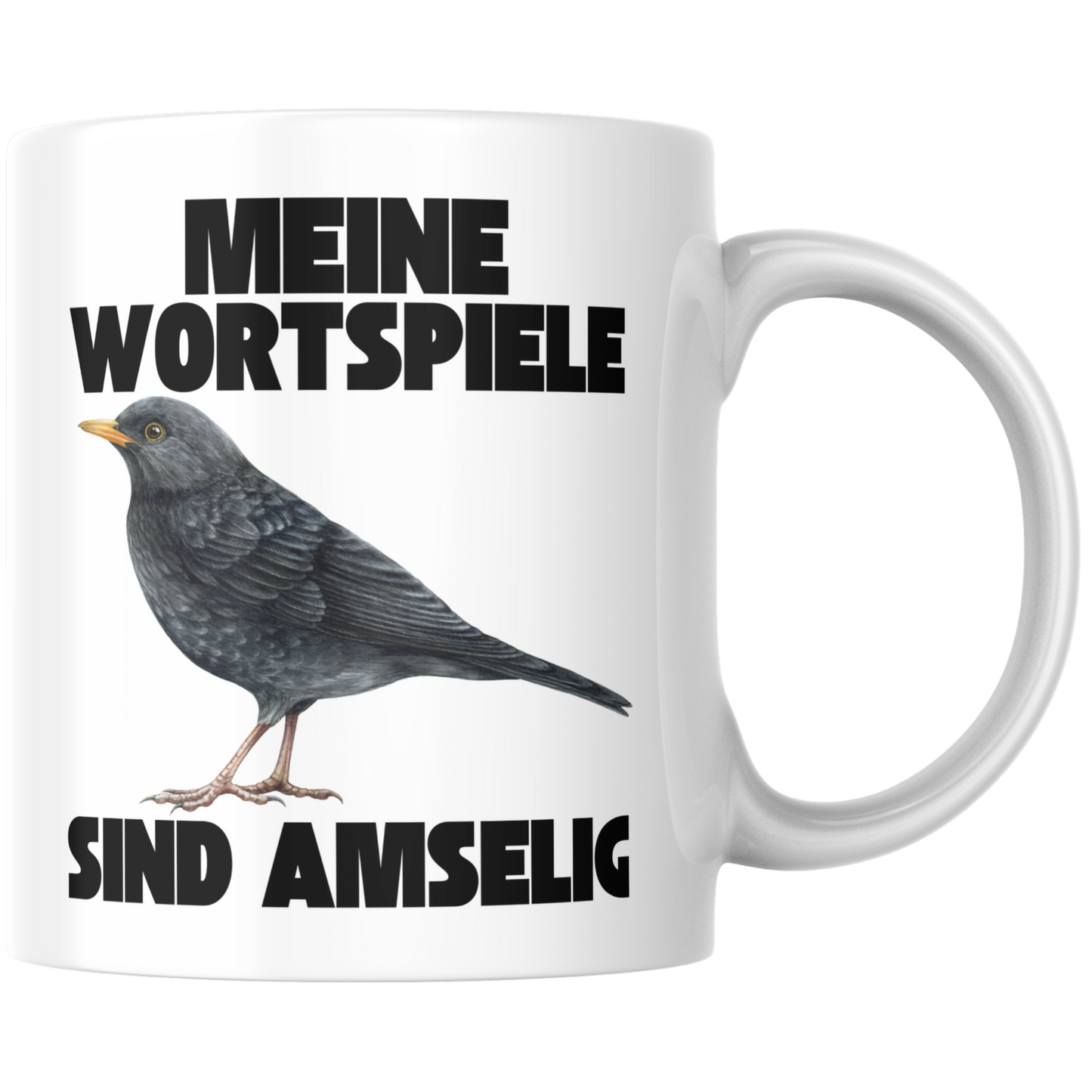 Meine Wortspiele Sind Amselig Vogel Selbstironie Kaffee Tasse