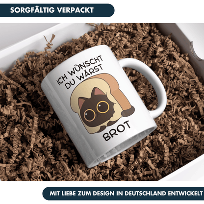 Ich Wünscht Du Wärst Brot Menschenhass Wortspiel Kaffee Tasse