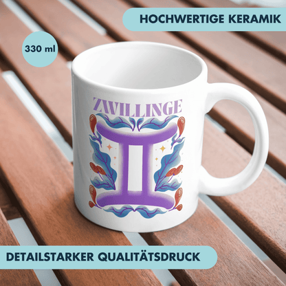 Zwillinge Gemini Sternzeichen Kaffee Tasse