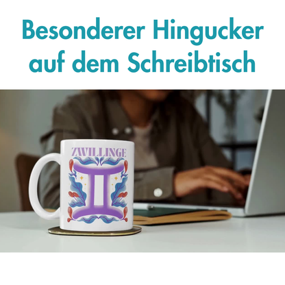 Zwillinge Gemini Sternzeichen Kaffee Tasse