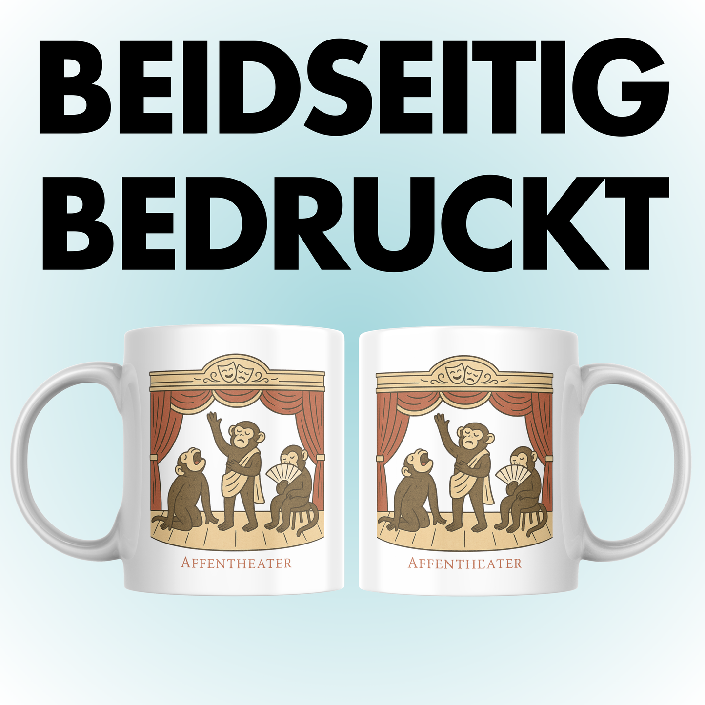 Affentheater Affen Theater Wortspiel Kaffee Tasse