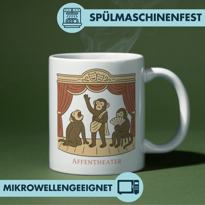 Affentheater Affen Theater Wortspiel Kaffee Tasse