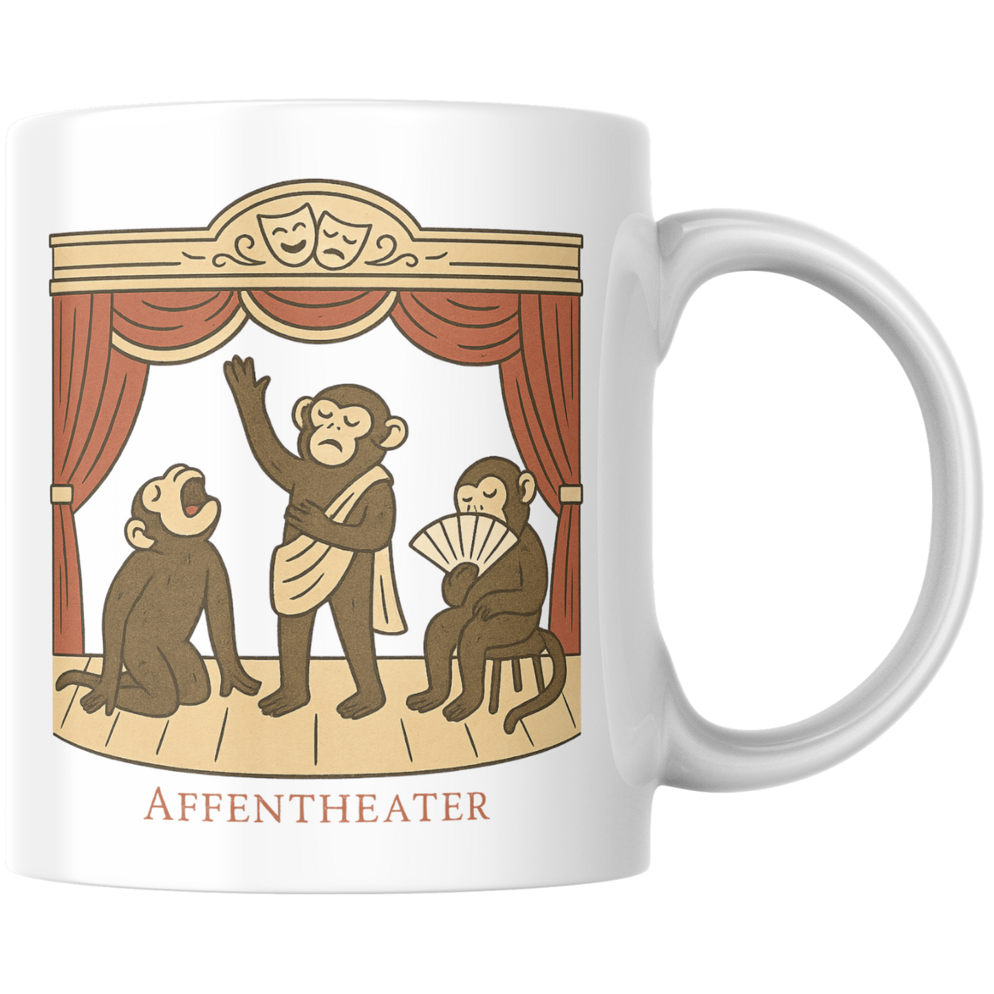 Affentheater Affen Theater Wortspiel Kaffee Tasse