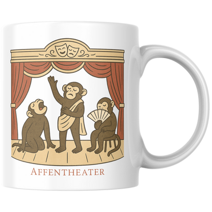 Affentheater Affen Theater Wortspiel Kaffee Tasse