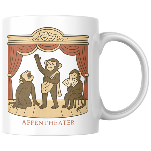 Affentheater Affen Theater Wortspiel Kaffee Tasse