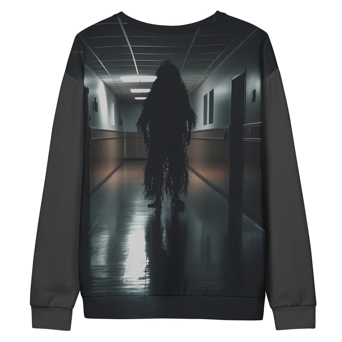 Creepy figure in the hallway sweater