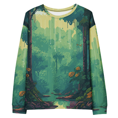 64-Bit Pixel-Urwald Dschungel Pullover