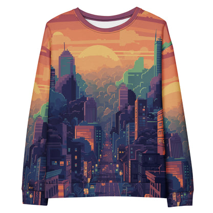 64-Bit Pixel-Stadt Lo-Fi Pullover