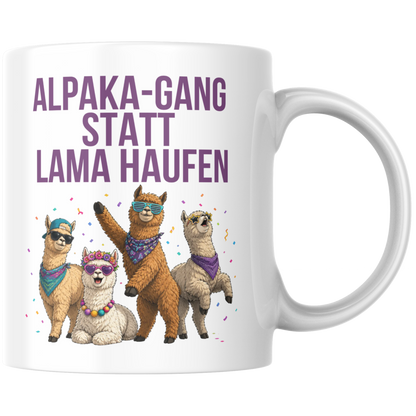 Alpaka-Gang Statt Lama Haufen Wortspiel Kaffee Tasse