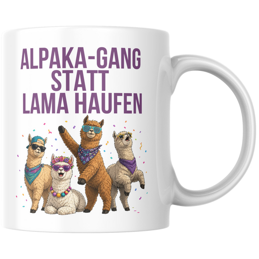 Alpaka-Gang Statt Lama Haufen Wortspiel Kaffee Tasse