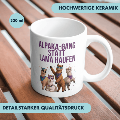 Alpaka-Gang Statt Lama Haufen Wortspiel Kaffee Tasse