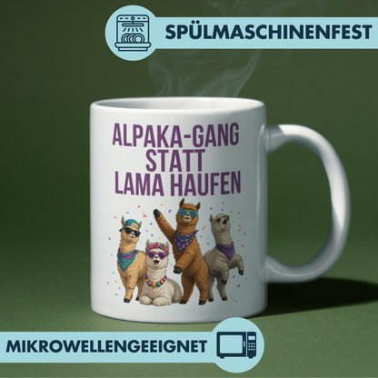 Alpaka-Gang Statt Lama Haufen Wortspiel Kaffee Tasse