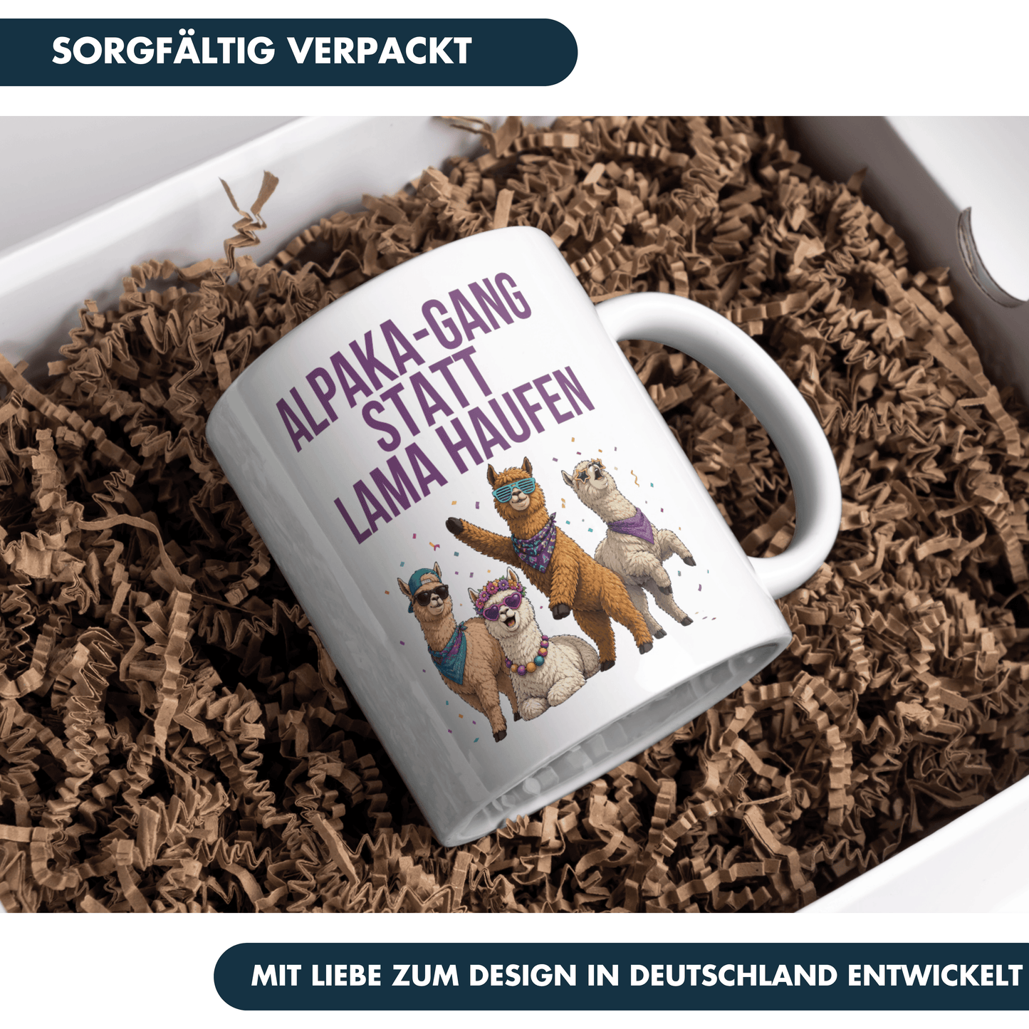 Alpaka-Gang Statt Lama Haufen Wortspiel Kaffee Tasse