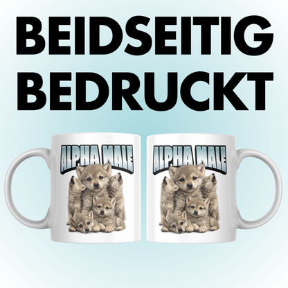 Alpha Male Baby Wolf Selbstironie Kaffee Tasse