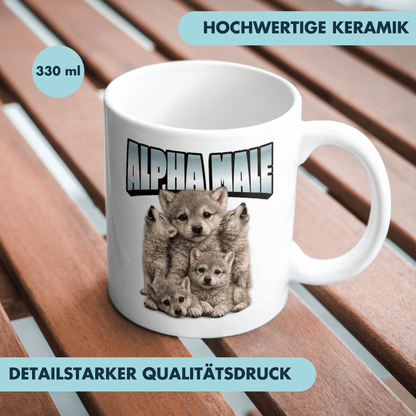 Alpha Male Baby Wolf Selbstironie Kaffee Tasse