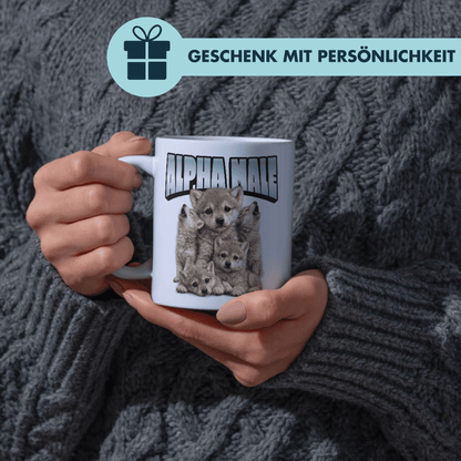 Alpha Male Baby Wolf Selbstironie Kaffee Tasse