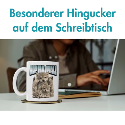 Alpha Male Baby Wolf Selbstironie Kaffee Tasse