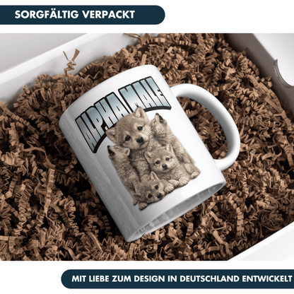 Alpha Male Baby Wolf Selbstironie Kaffee Tasse