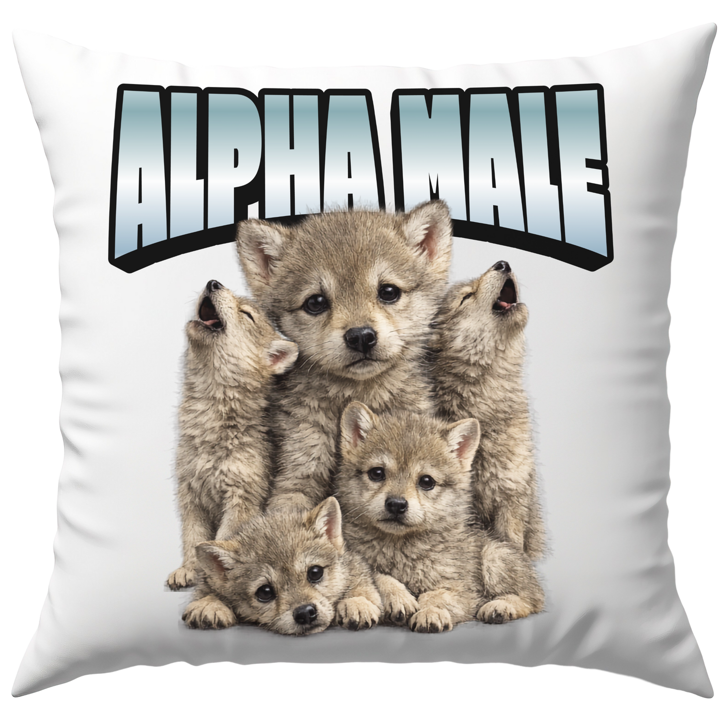 Alpha Male Baby Wolf Meme Deko Kissen