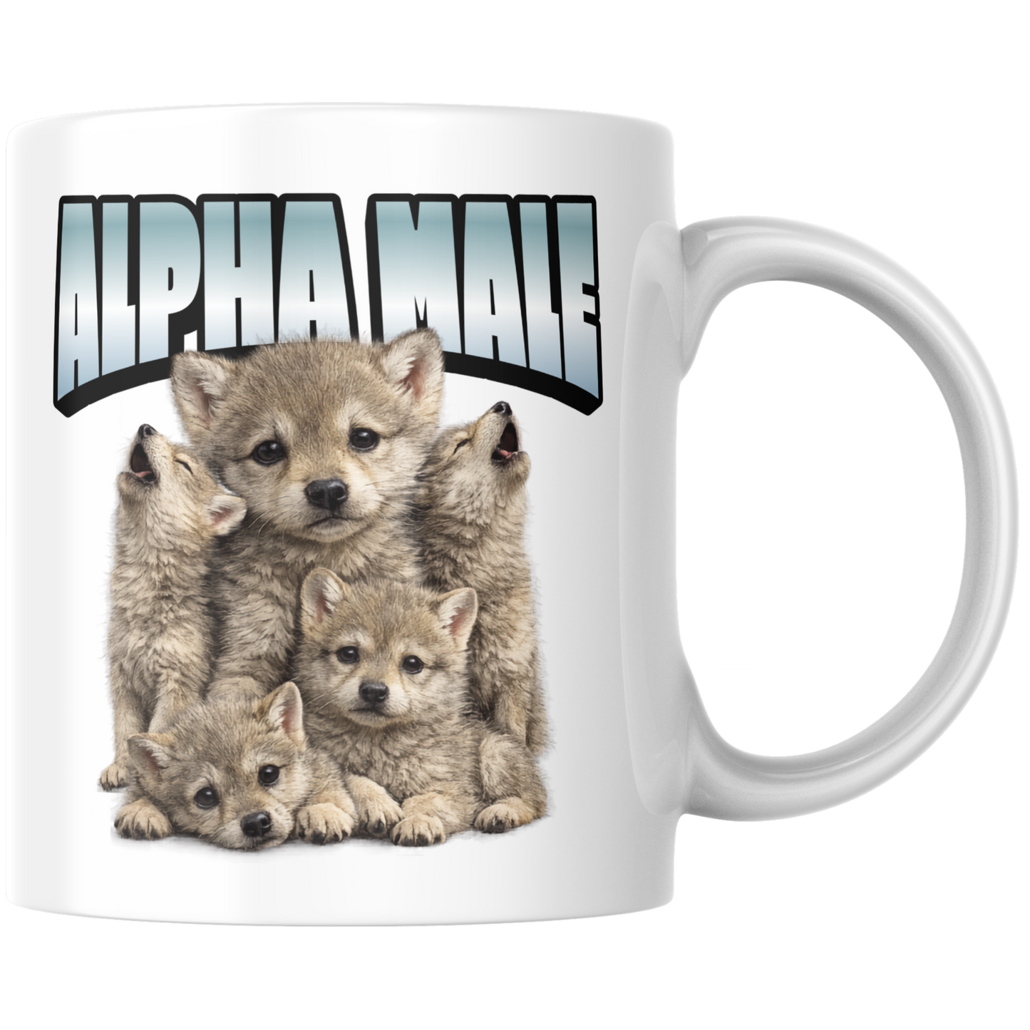 Alpha Male Baby Wolf Selbstironie Kaffee Tasse