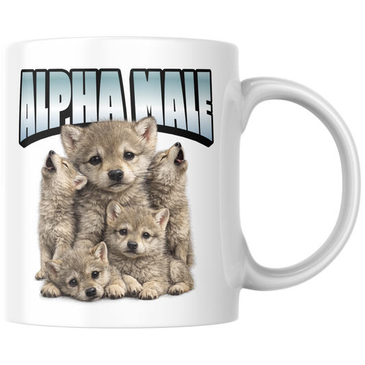 Alpha Male Baby Wolf Selbstironie Kaffee Tasse