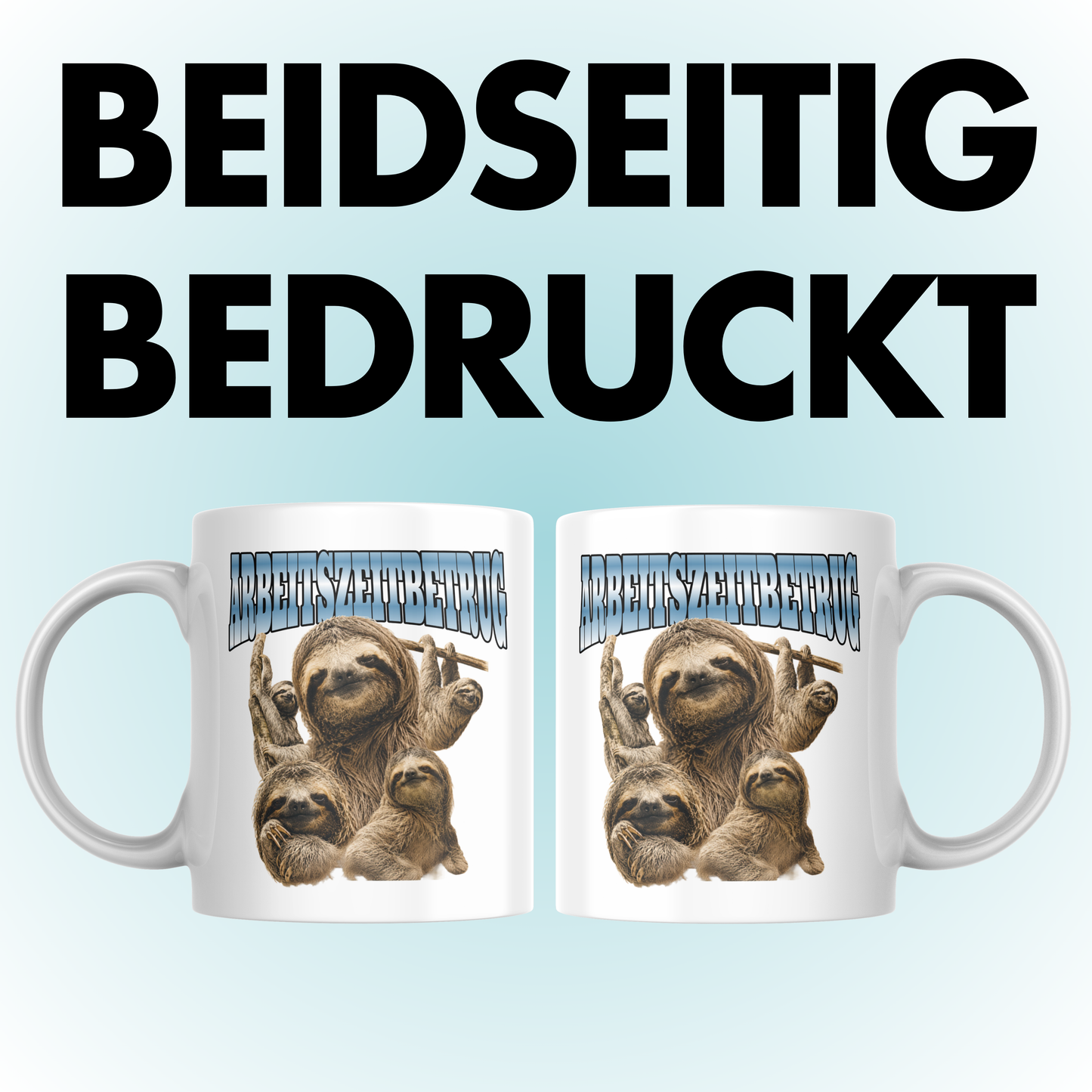 Arbeitszeitbetrug Faultier Bootleg Kaffee Tasse