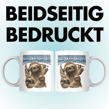 Arbeitszeitbetrug Faultier Bootleg Kaffee Tasse