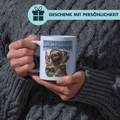 Arbeitszeitbetrug Faultier Bootleg Kaffee Tasse