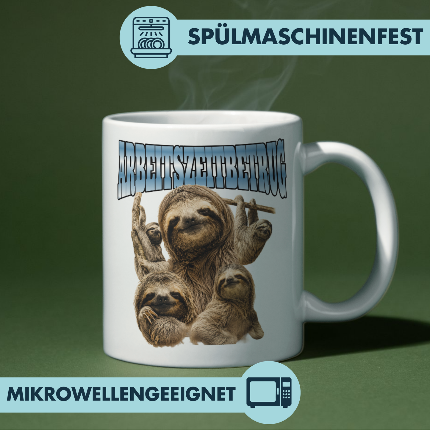 Arbeitszeitbetrug Faultier Bootleg Kaffee Tasse