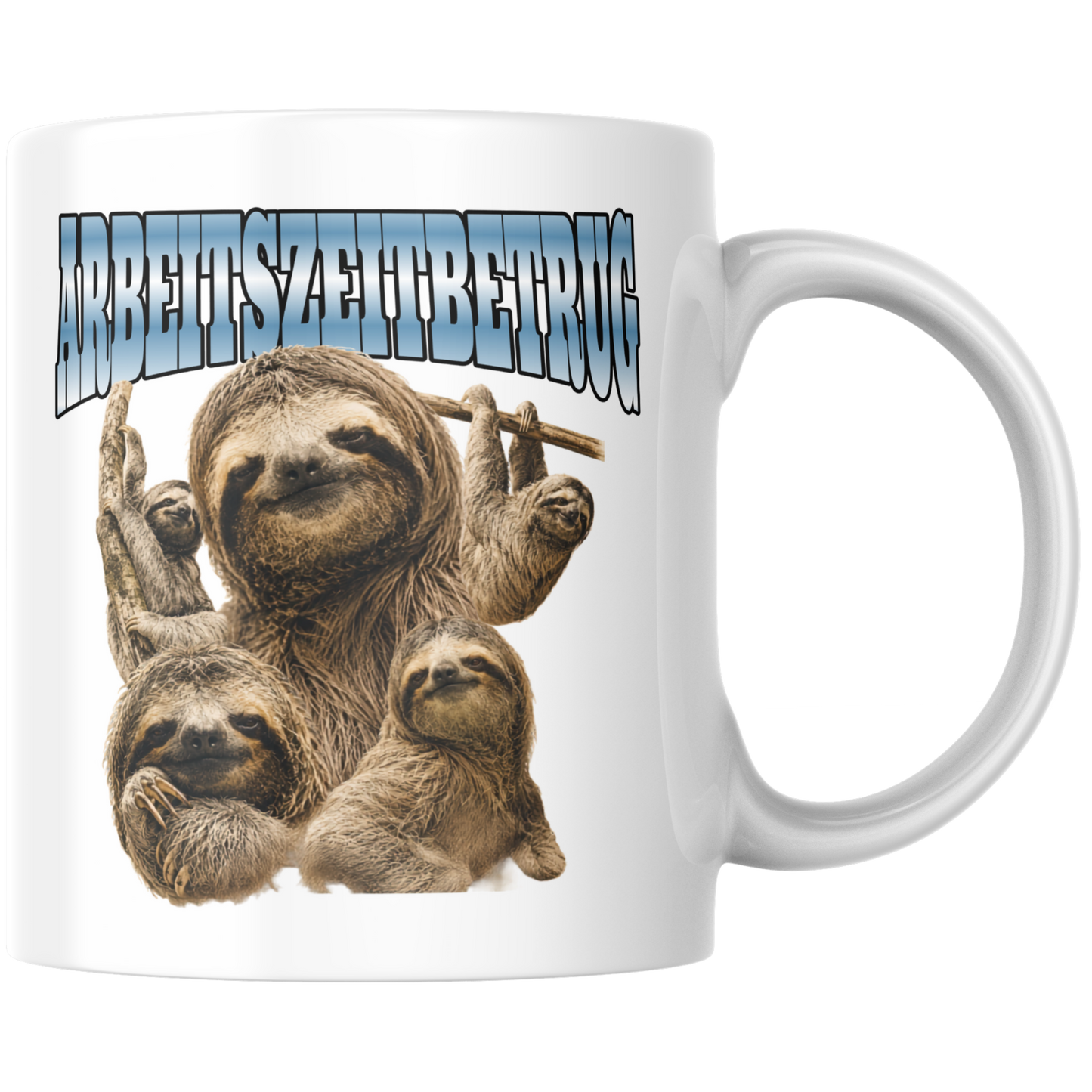 Arbeitszeitbetrug Faultier Bootleg Kaffee Tasse