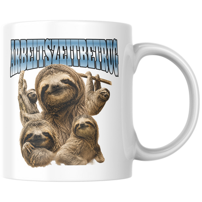 Arbeitszeitbetrug Faultier Bootleg Kaffee Tasse