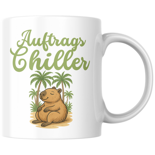 Auftragschiller Capybara Wortspiel Kaffee Tasse