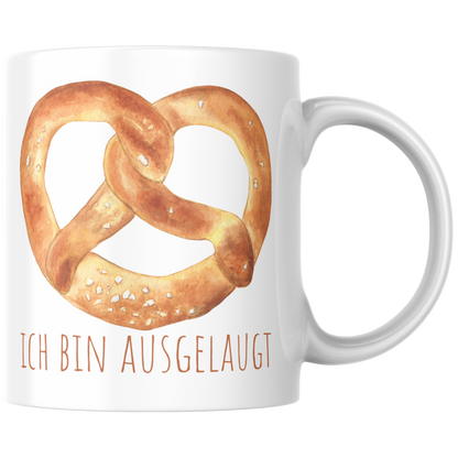 Ich Bin Ausgelaugt Brezel Wortspiel Kaffee Tasse