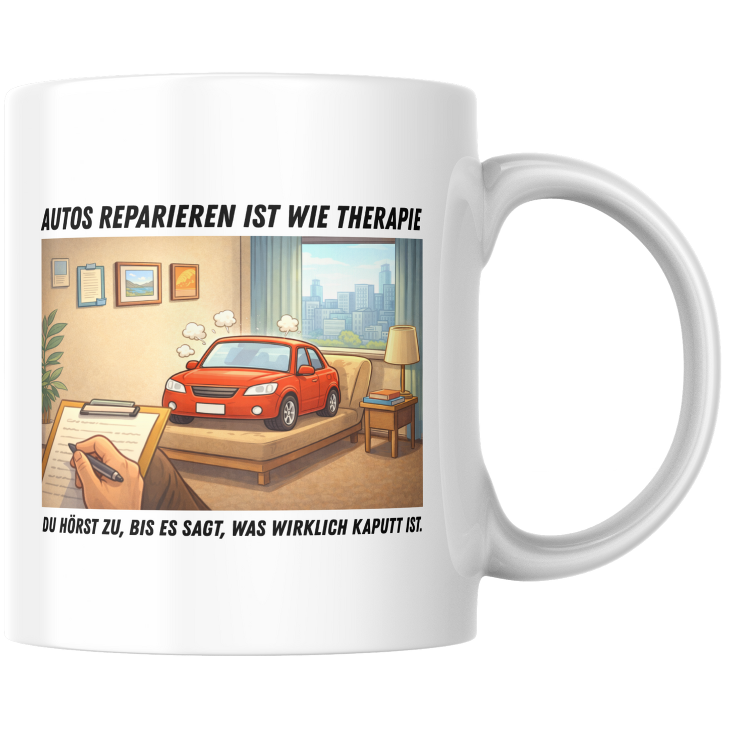 Autos Reparieren Ist Wie Therapie KFZ-Mechatroniker Kaffee Tasse